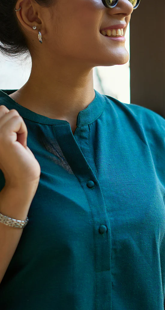 Sunday Paper Co-ord Set in Quiet Teal - Image 4