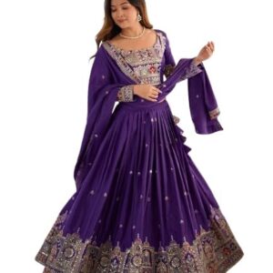 RUKHA FAB Women’s Embroidered Anarkali Lehenga Choli Set with Dupatta | Heavy Traditional Ethnic Wear for Wedding, Festive & Party Occasions