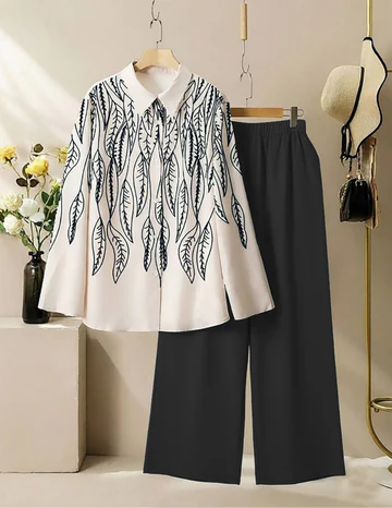 Leaf Pattern Co-Ord Set - Sky Blue - Image 5