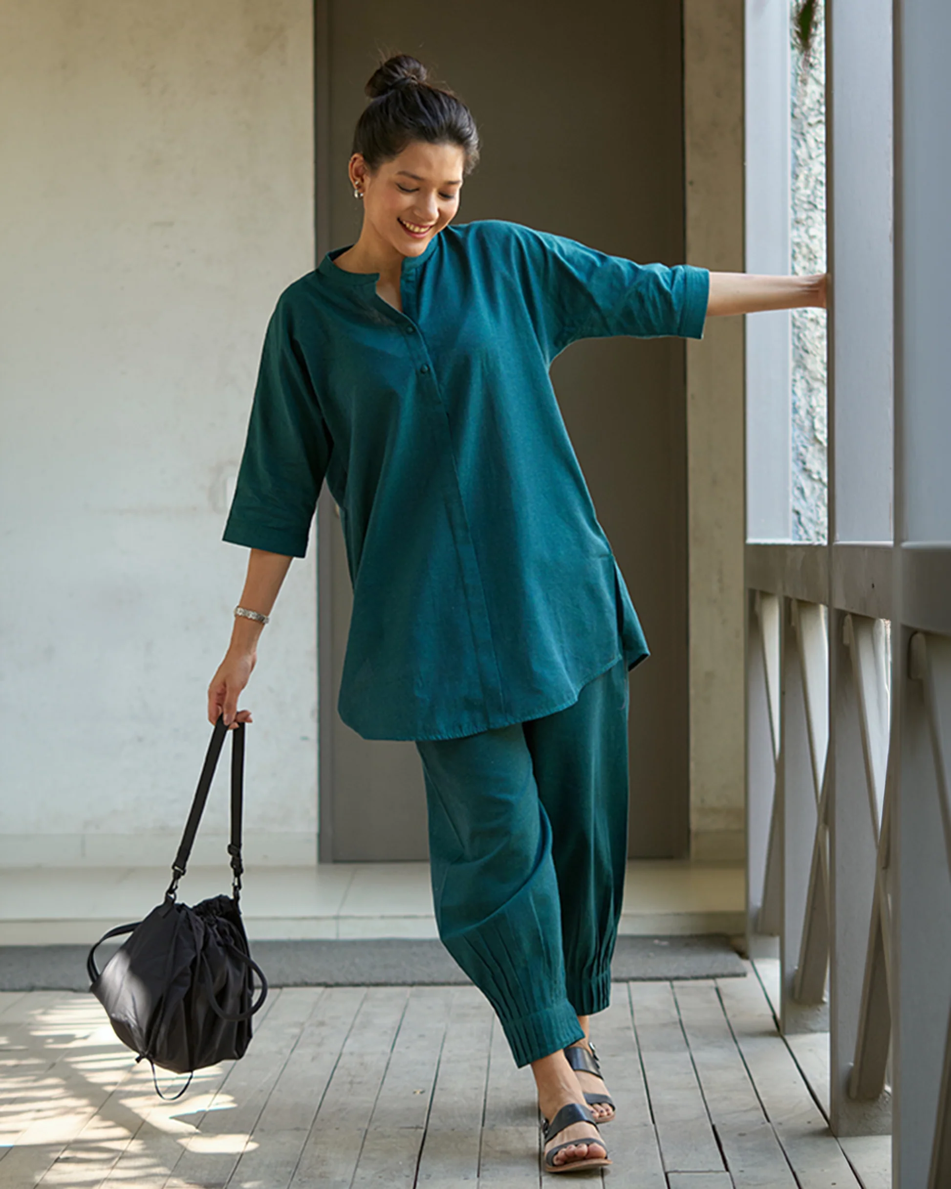 Sunday Paper Co-ord Set in Quiet Teal