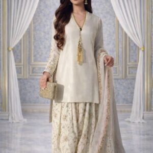 Pure Glass Satin Farshi Plazzo Suit Set with Organza Dupatta, Sequence Embroidery Indian Suit